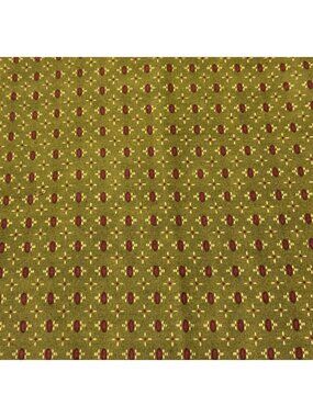 Henry Glass Fabric 19x22” Cotton Pattern 6673 Sewing Quilting Olive & Burgundy